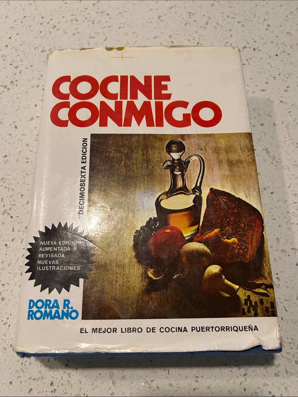 Cocine Conmigo Spanish Cookbook by Dora R. Romano - White & Red Cover